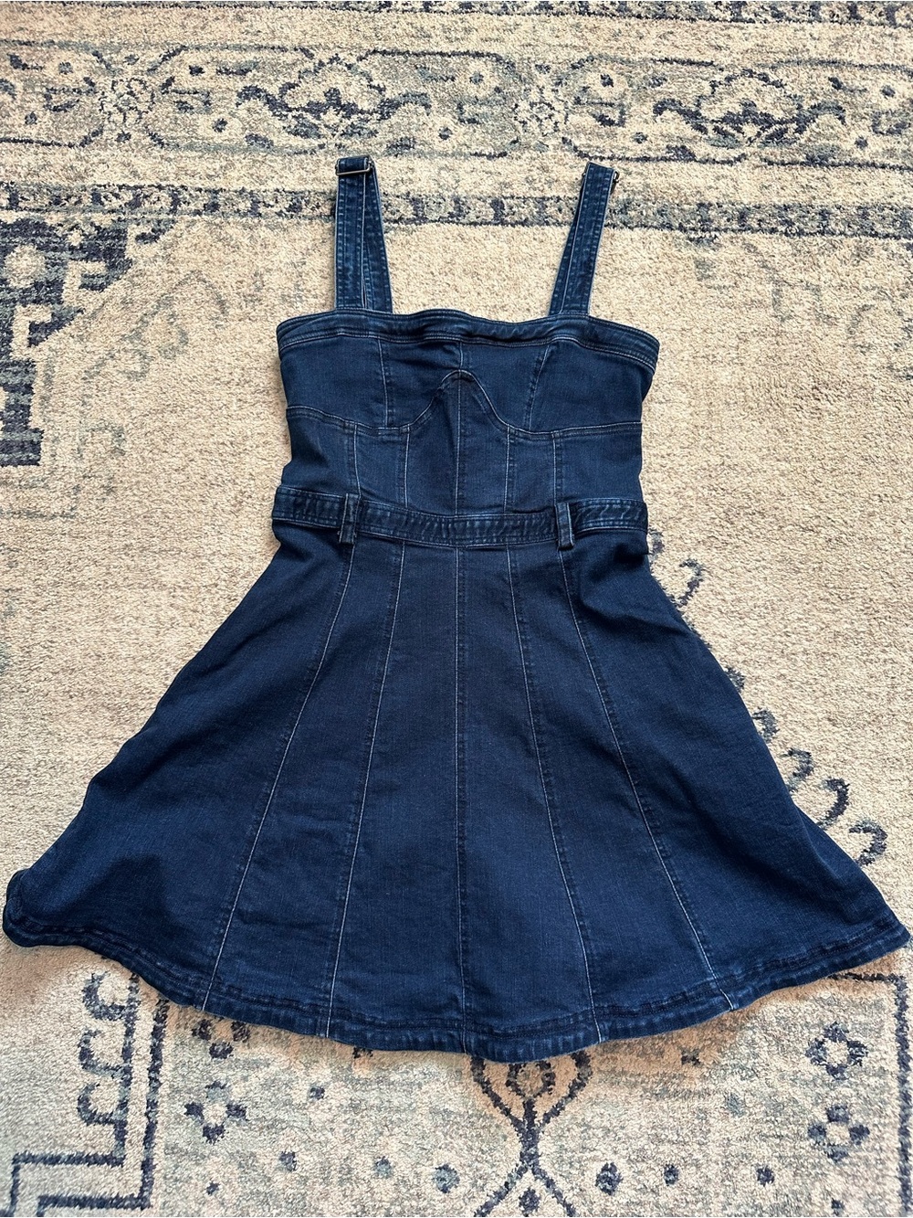 Free PeopleDark Blue Denim Skirted Dress